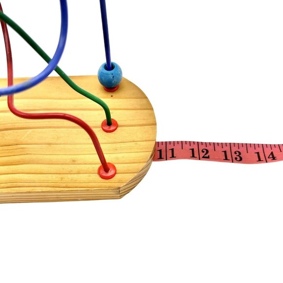 Developmental Wooden Bead Slider Maze Game 10.5 x 7 x 4 EUC - Picture 5 of 7